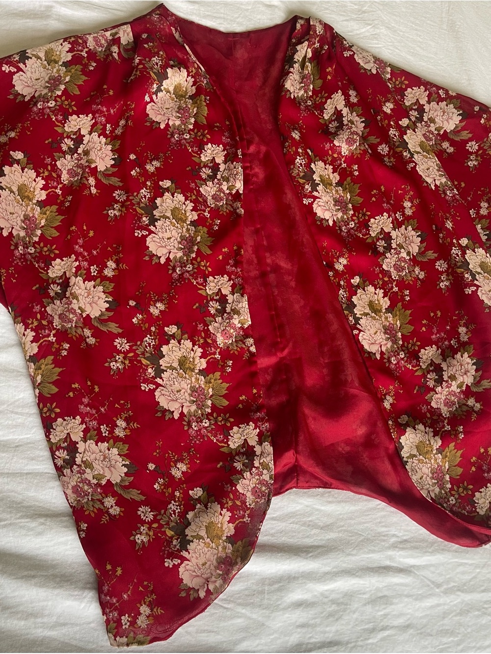 Y2K Floral Kimono Style Cover Up - Size Large